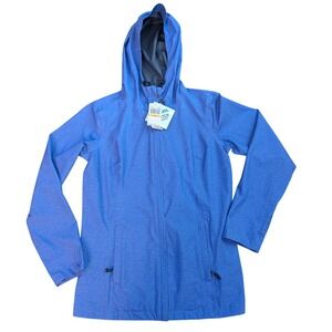 32 Degrees Cool Stretch Jacket Baja Blue Melange Waterproof Hooded Jacket S